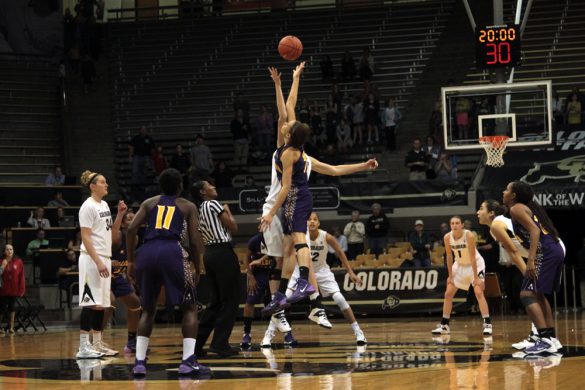 The game between Colorado and Alcorn State tips off. Colorado beat Alcorn State 83-33 in the home opener. (Matt Sisneros/CU Independent)