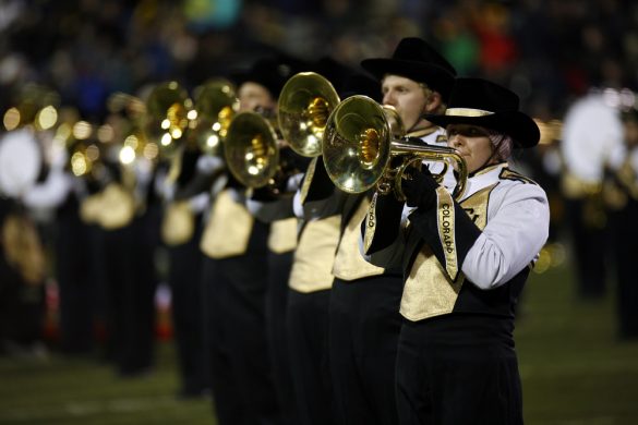 The CU band performs before the start of the game. (Nate Bruzdzinski/CU Independent)