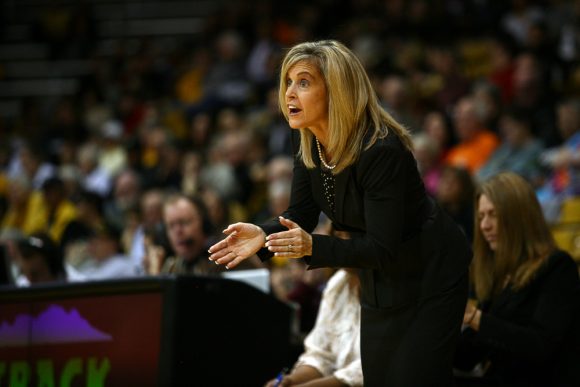Arizona State head coach Charli Turner Thorne encourages her team. (Kai Casey/CU Independent)