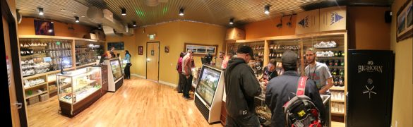 In this panorama photograph, the inside of the Terrapin Care Station is seen. (Kai Casey/CU Independent)