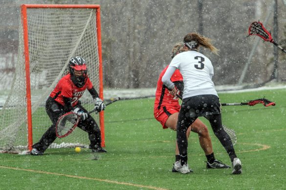 PHOTOS: Women’s lacrosse wins double OT game in the snow