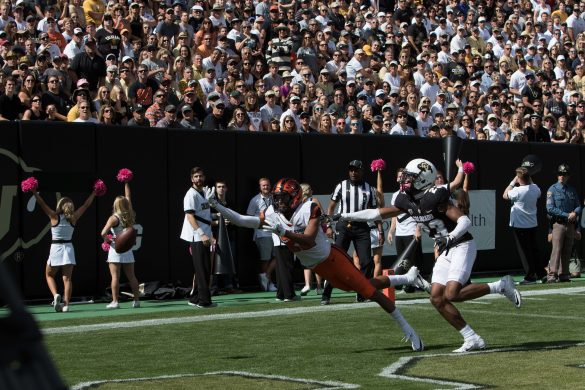 A corner back thwarts a OSU touchdown. Colorado blazes past Oregon State, improves to 4-1
