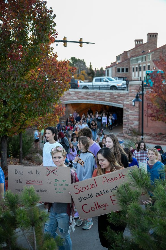 Photos: Sexual assault protest at CU fraternity Phi Kappa Alpha