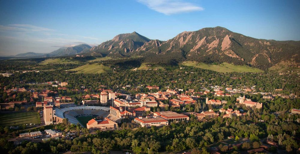 Aerial image of CU Boulder