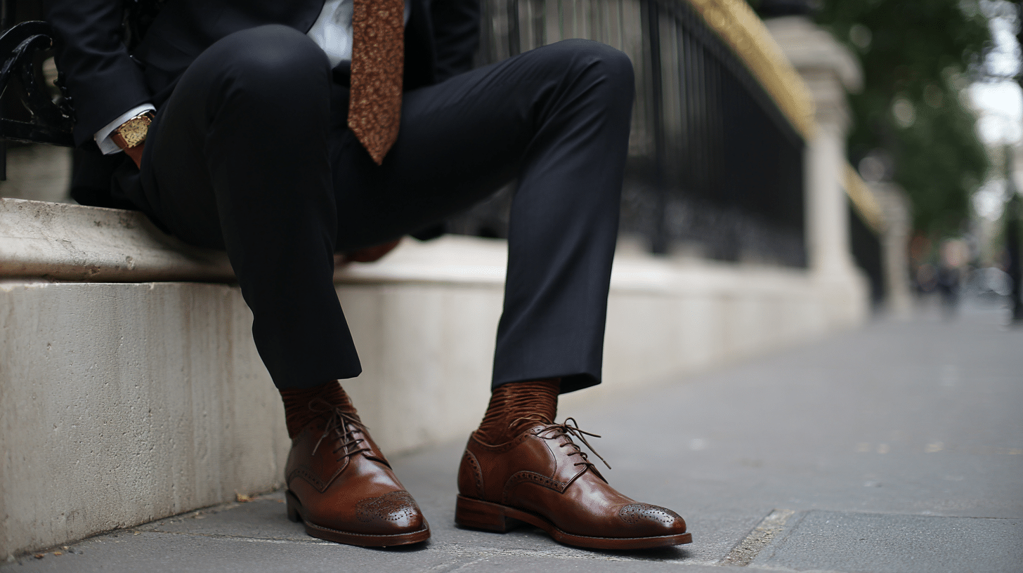 Black Suit + Brown Shoes