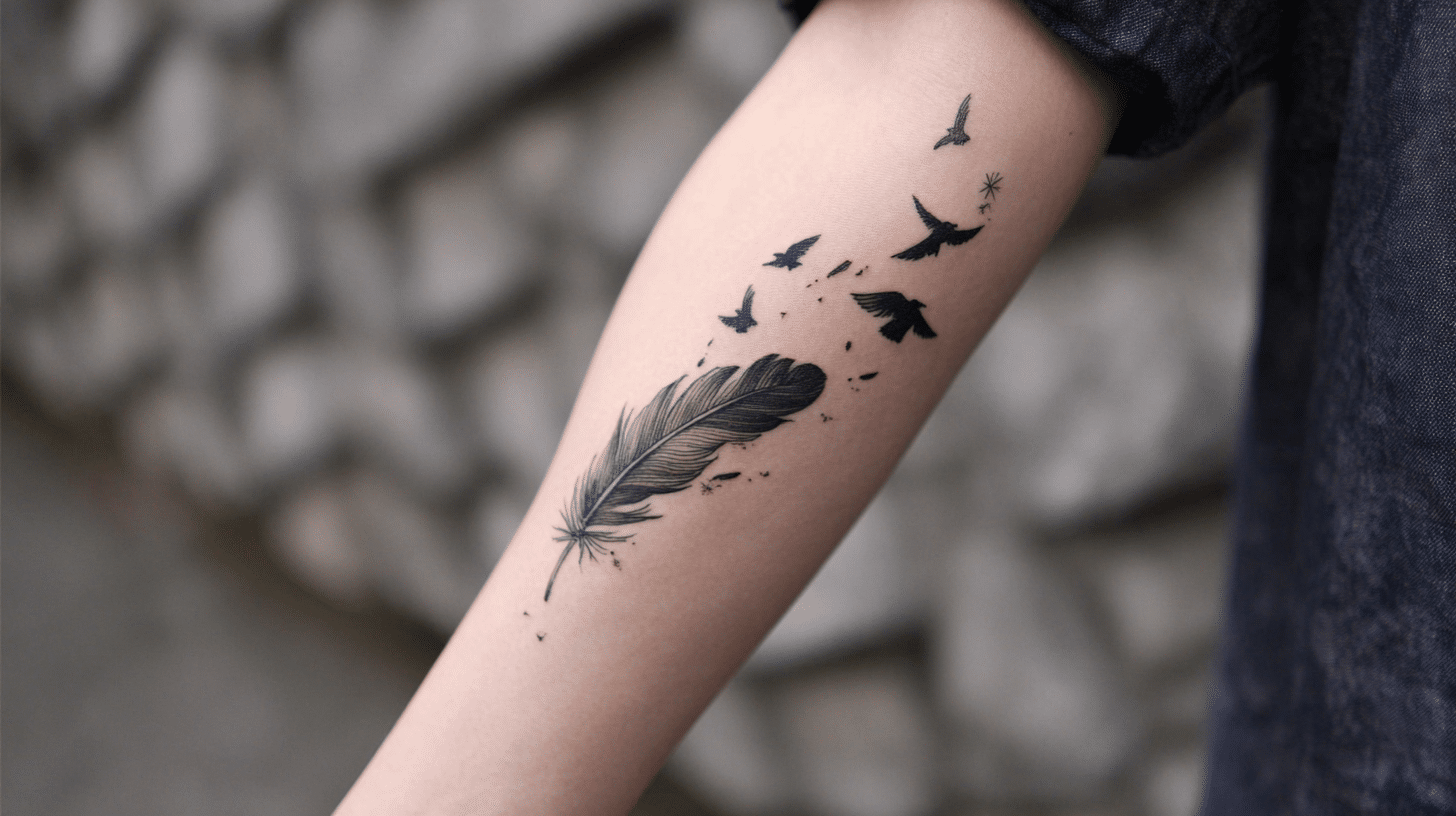 Feather Transforming to Birds