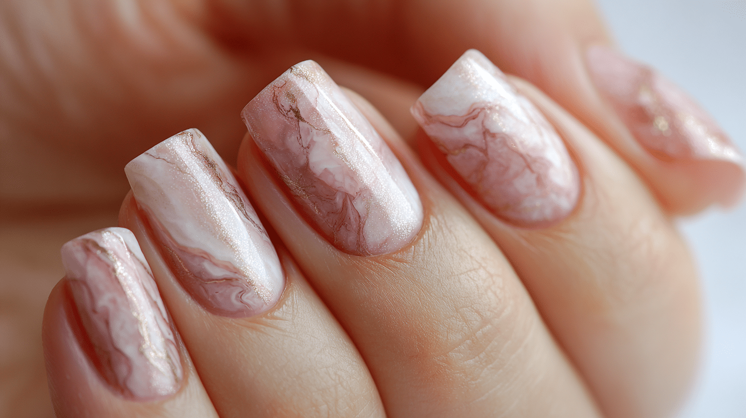 Marble Milky Nails