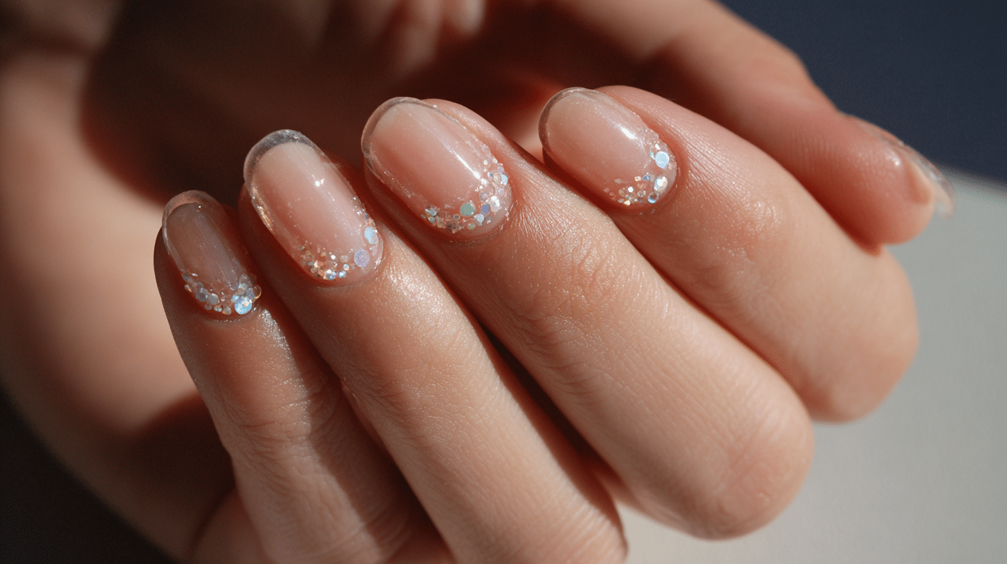 Milky Base with Tiny Rhinestones