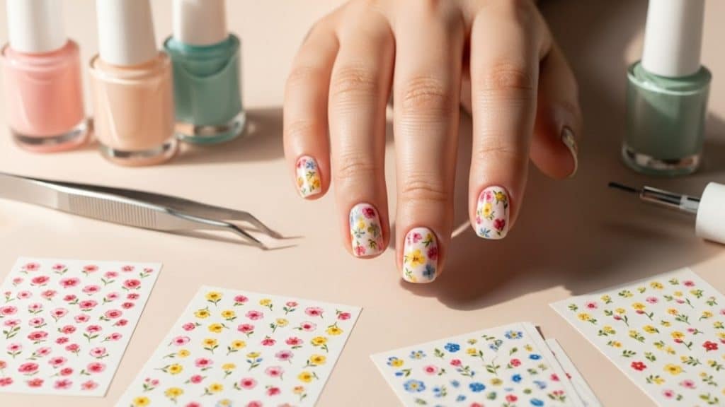 DIY-Floral-Nail-Stickers