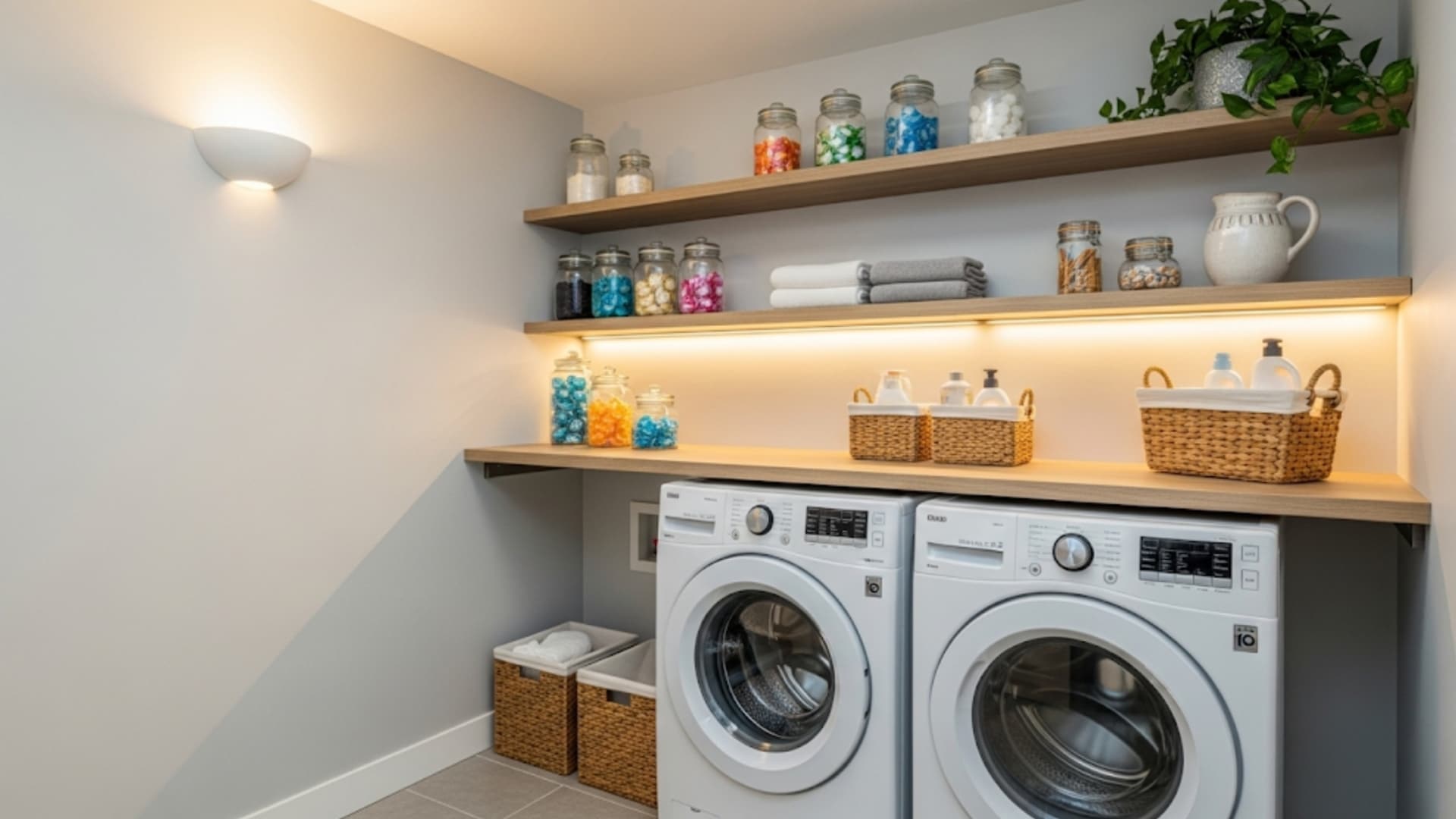 Floating Shelves Above Machines