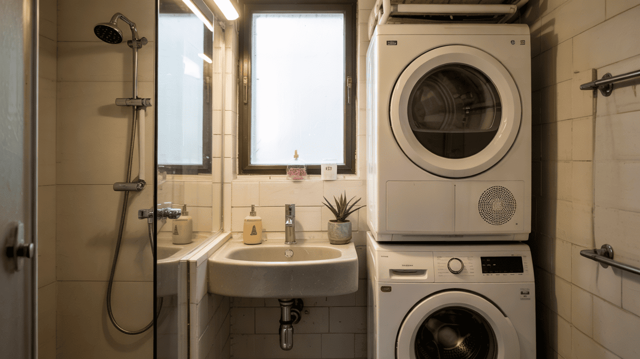 Small Space Laundry Idea Laundry Bathroom Combo