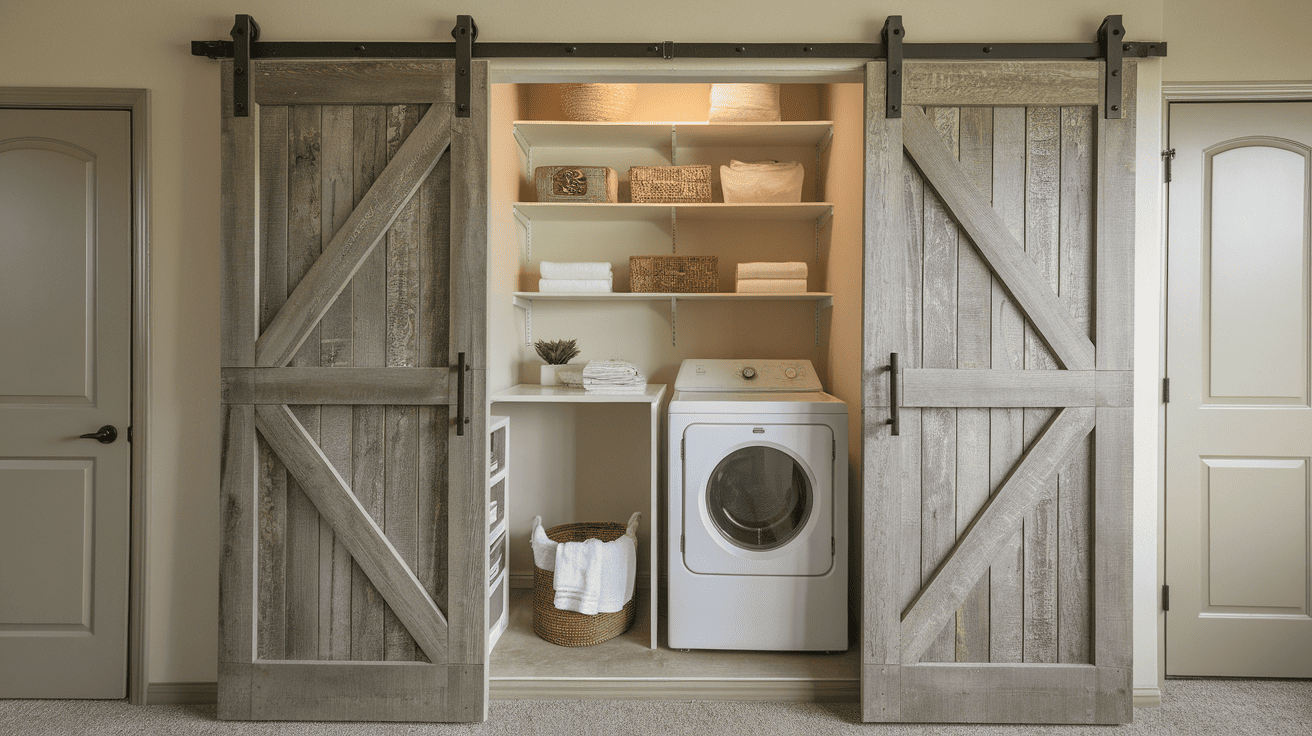 Small Space Laundry Idea Sliding Or Barn Doors