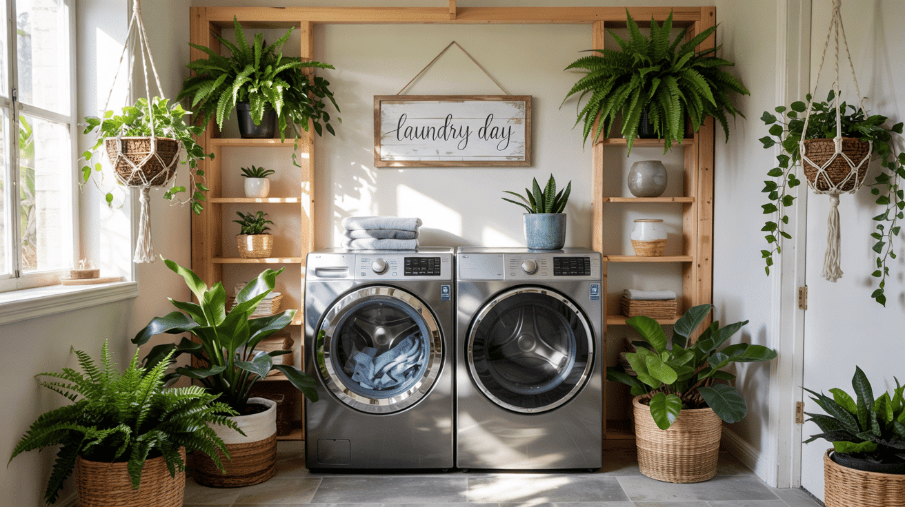 Stylish Laundry Idea Add Indoor Plants