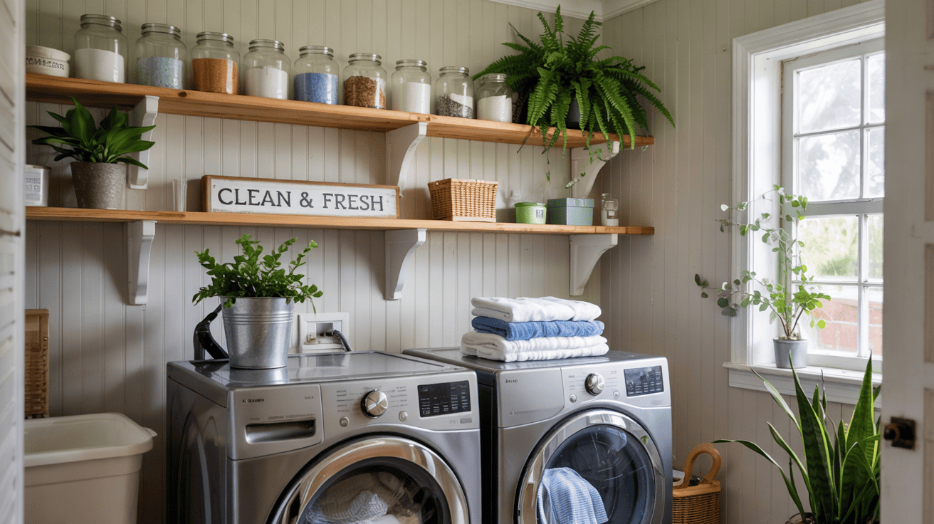 Stylish Laundry Idea Beadboard Walls
