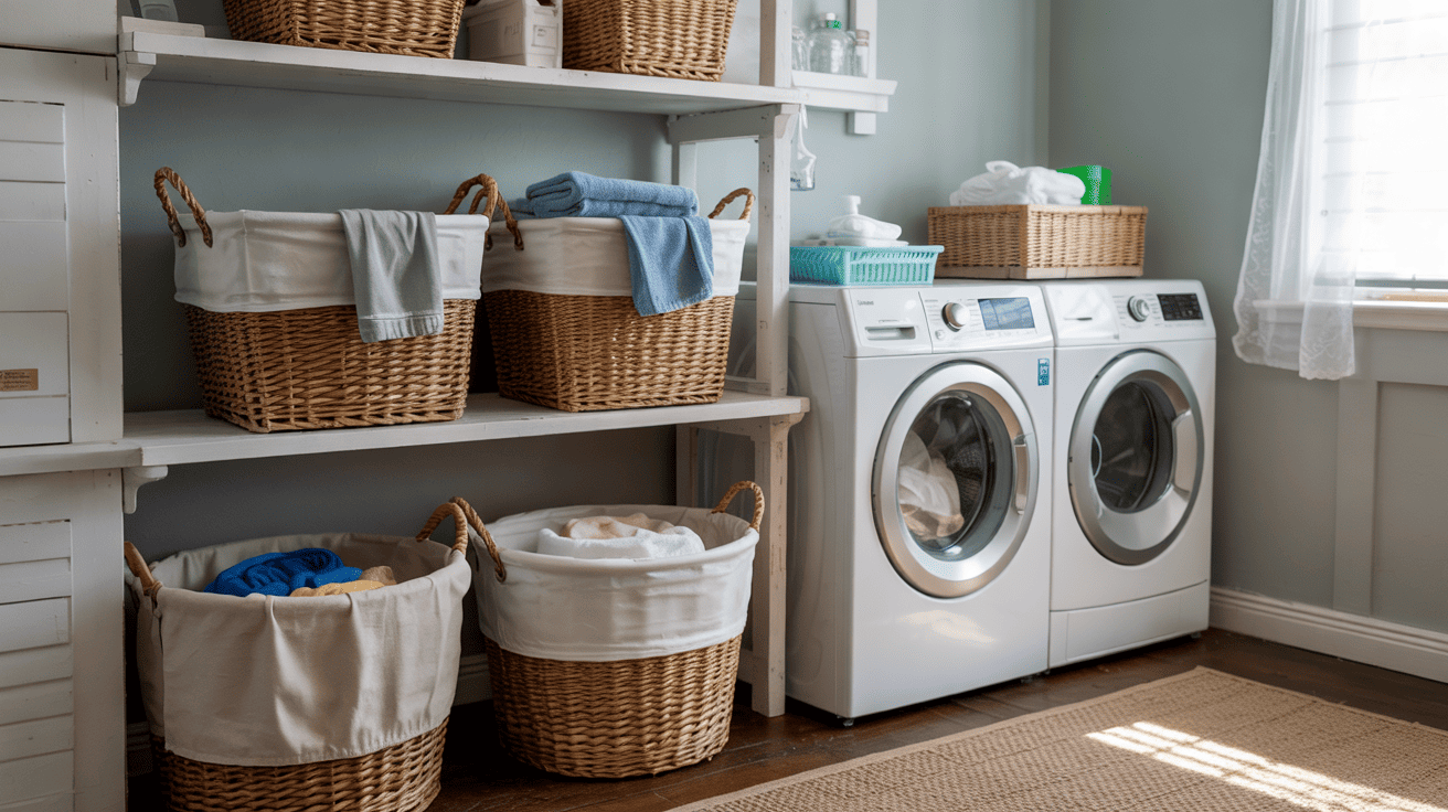 Stylish Laundry Idea Coordinated Baskets