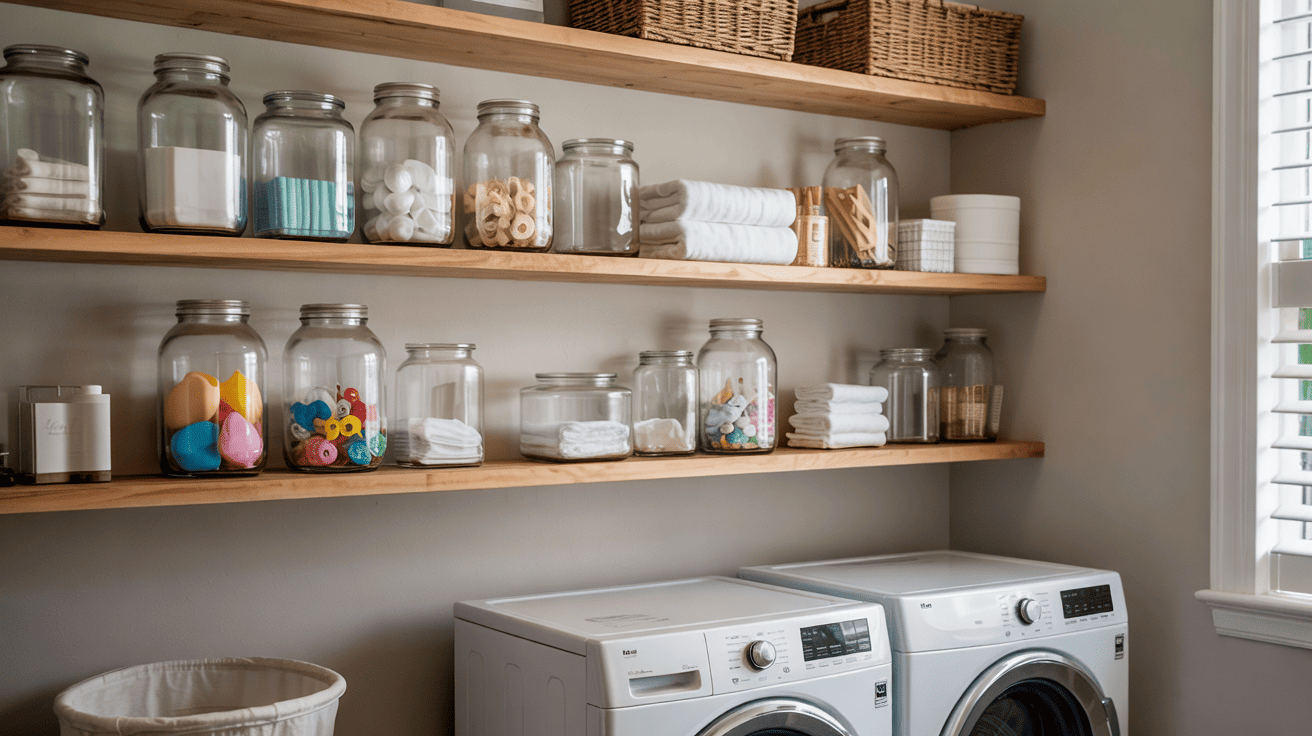Stylish Laundry Idea Refillable Glass Jars