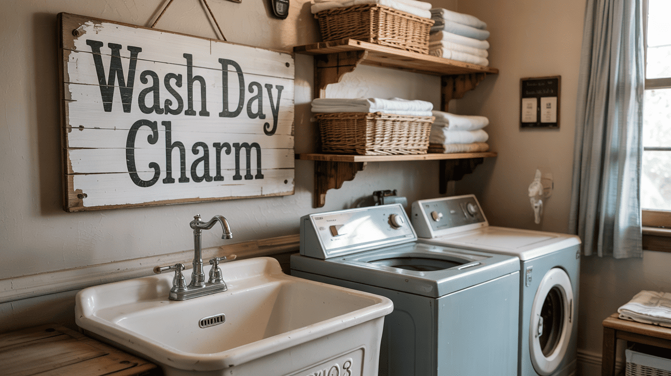 Stylish Laundry Idea Vintage Signage