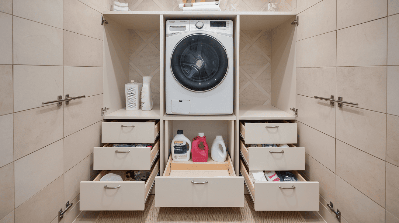 Top Loader Laundry Idea Machine Risers With Drawers