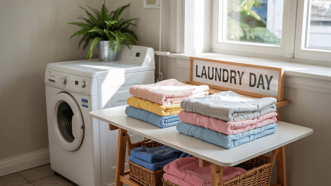 Top Loader Laundry Idea Separate Fold Table