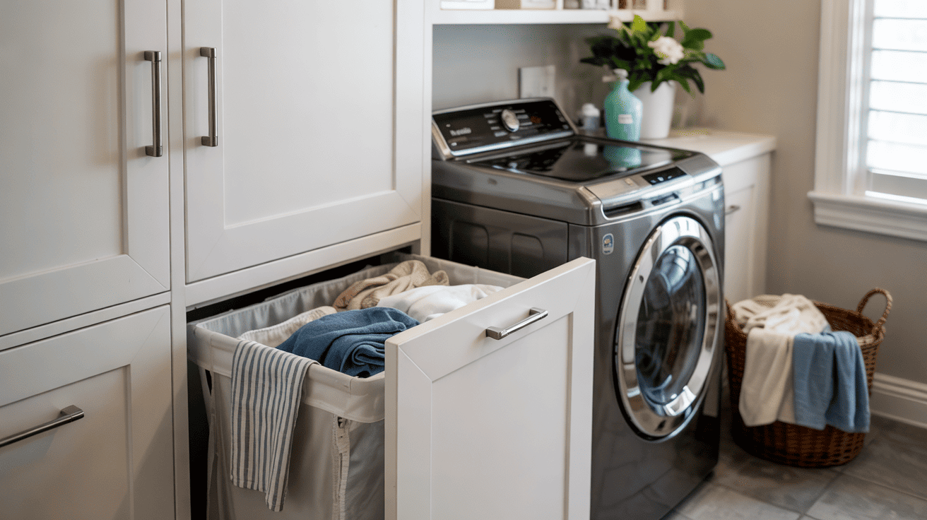 Top Loader Laundry Idea Side Access Hamper Drawers