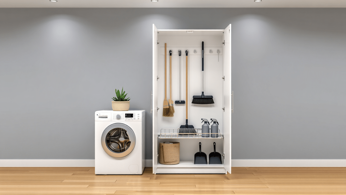 Utility Cabinet for Storing Cleaning Tools