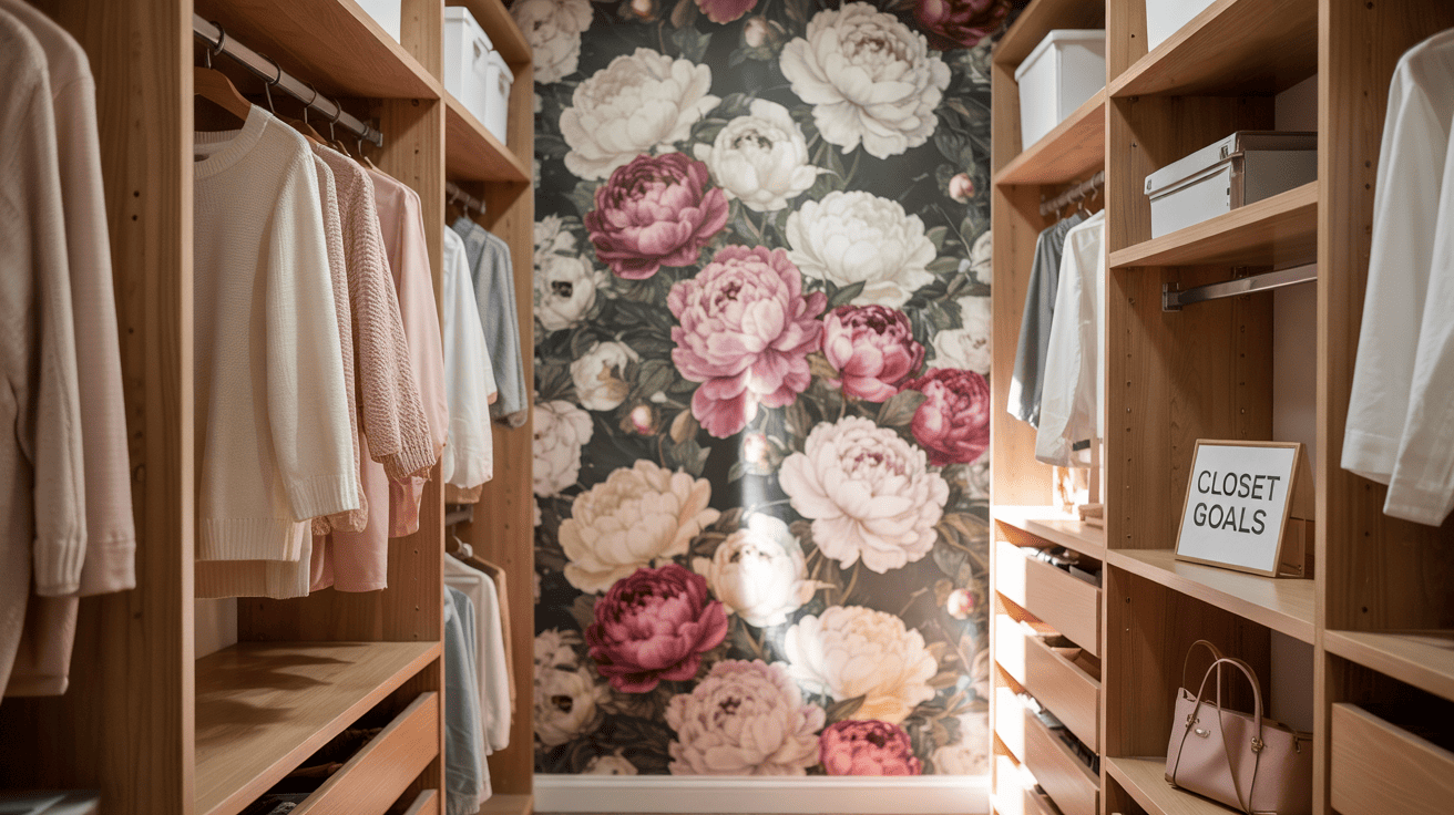 Wallpaper-An-Accent-Wall-In-Closet (1)