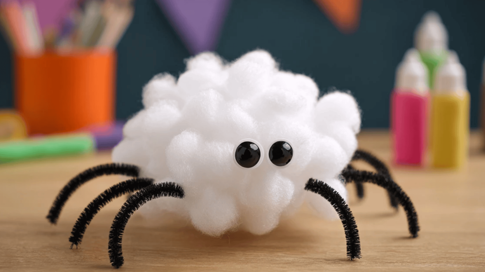 Cotton Ball Spider Craft