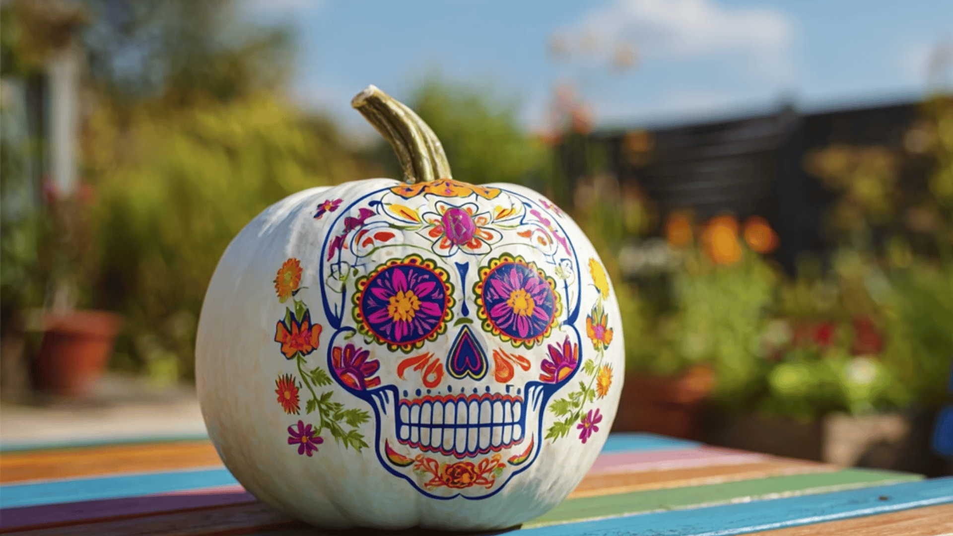 Day of the Dead Pumpkin (Calavera Style)
