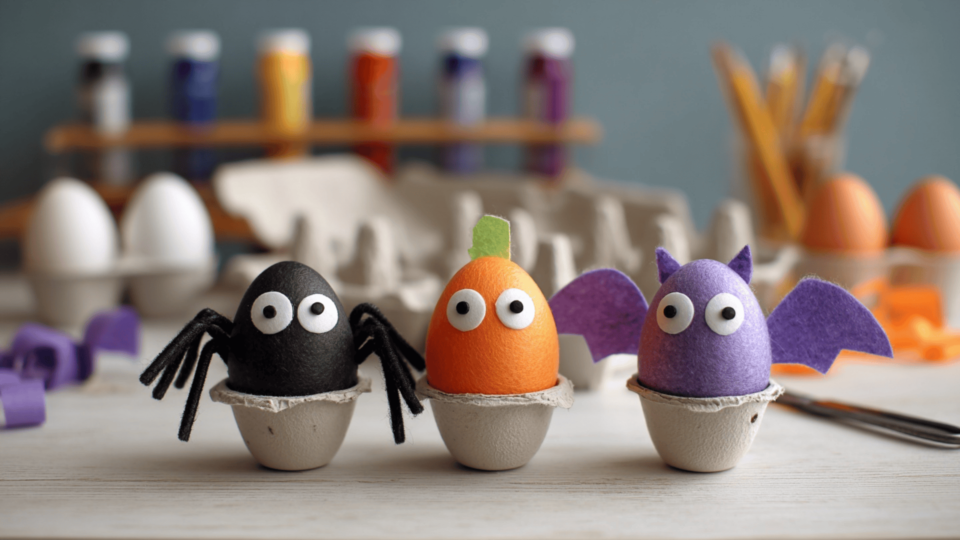 Egg Carton Halloween Creatures