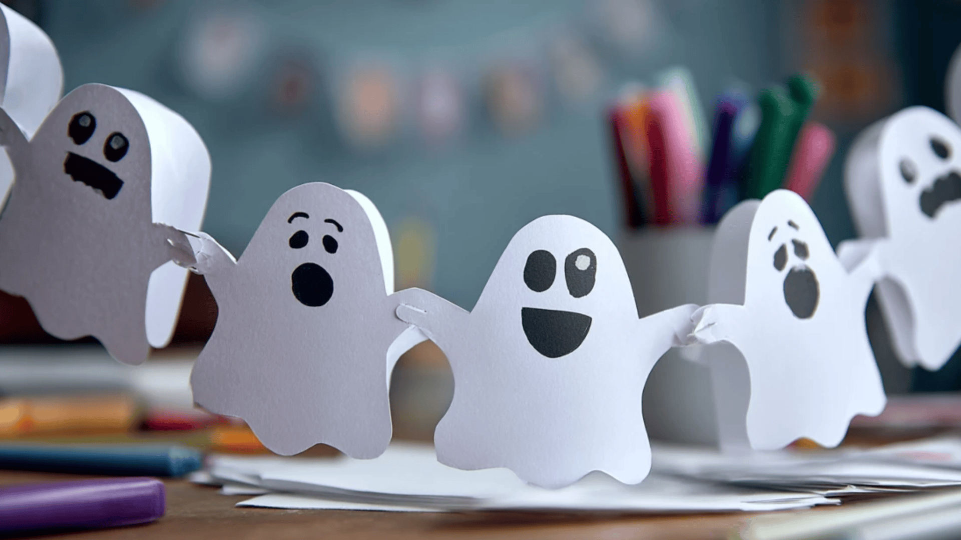 Paper Chain Ghost Garland