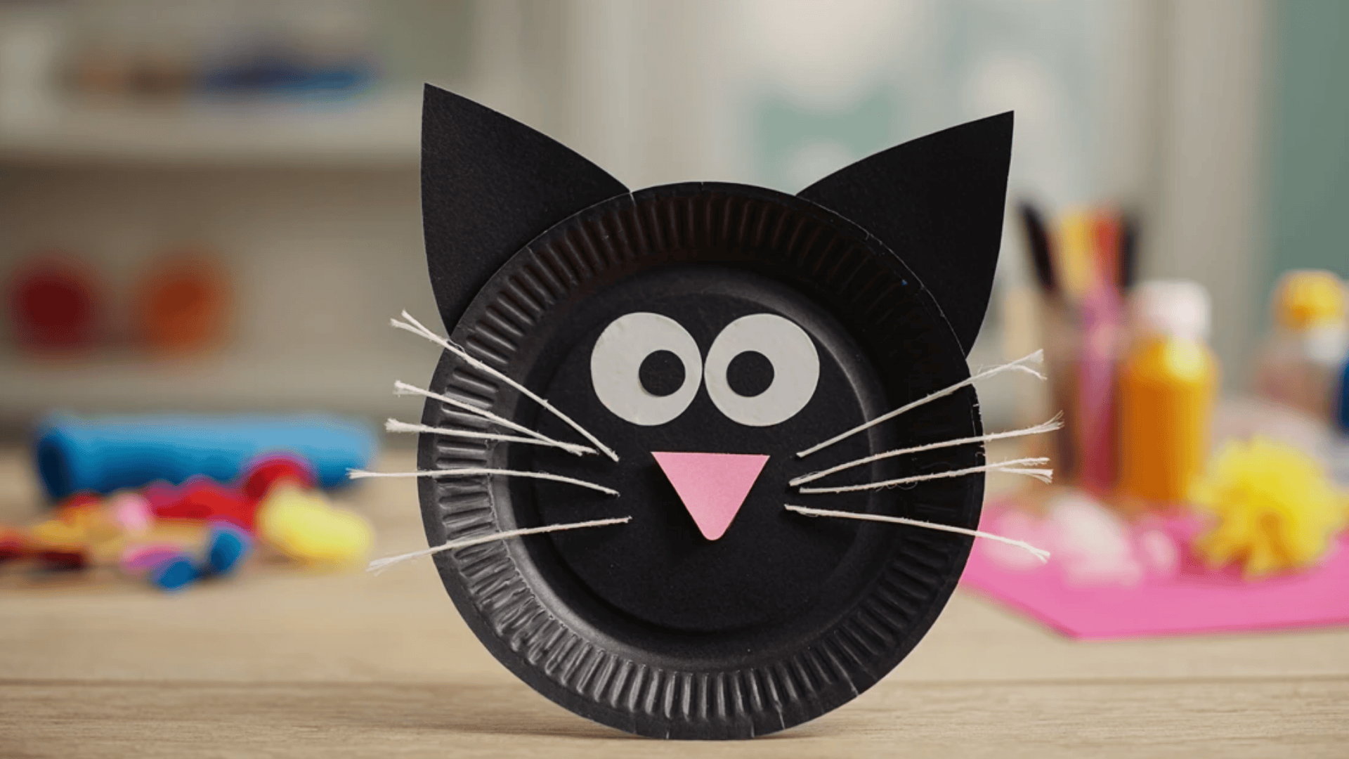 Paper Plate Black Cat
