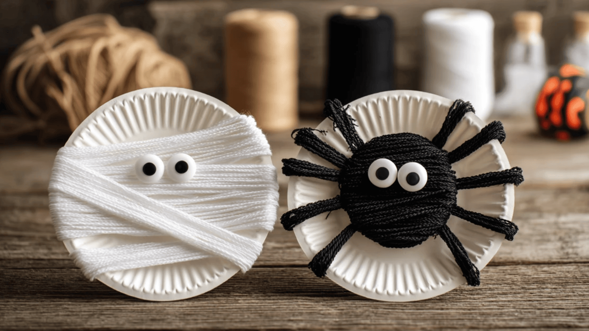 Paper Plate Mummies and Spiders