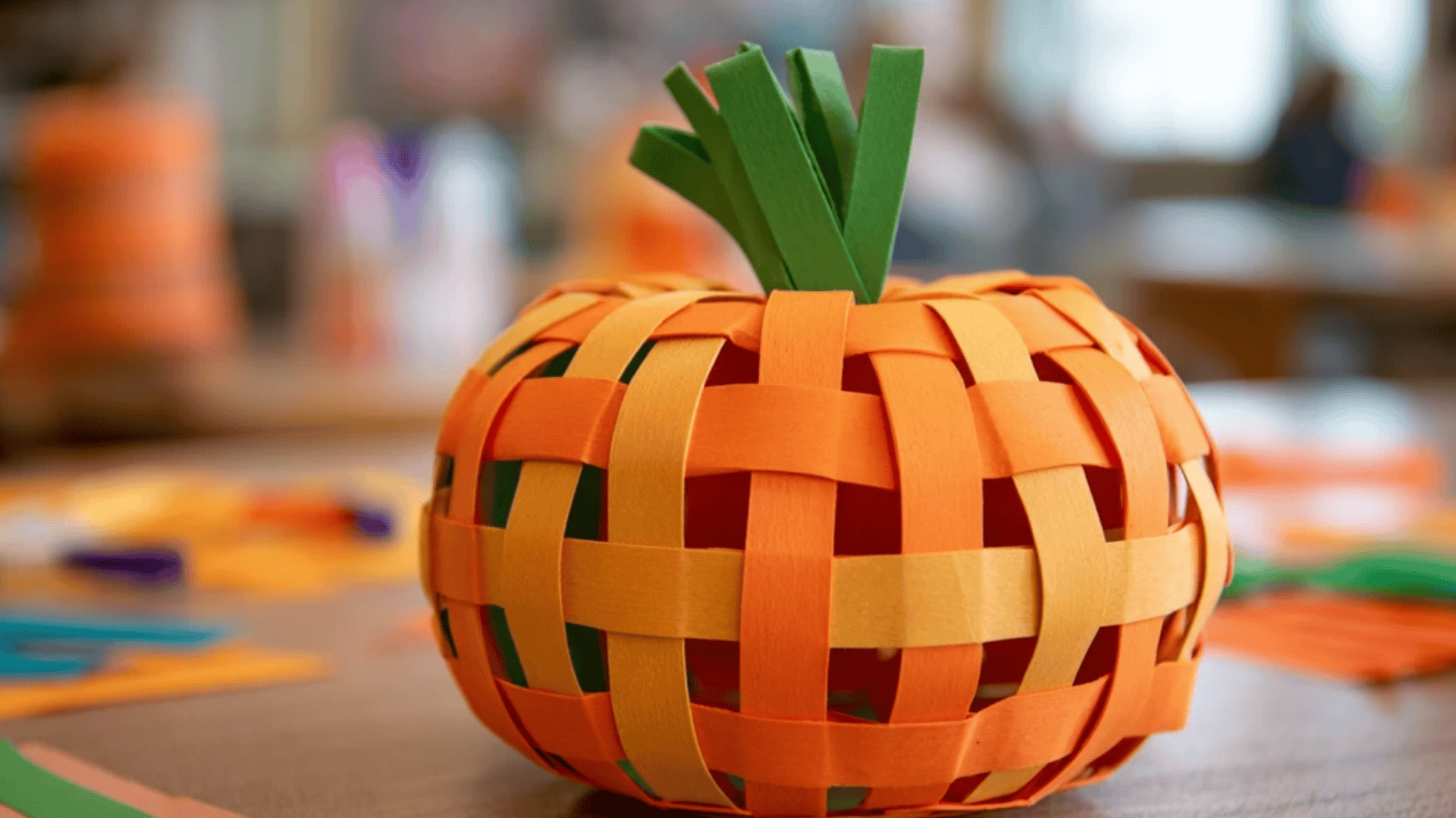Pumpkin Paper Weaving