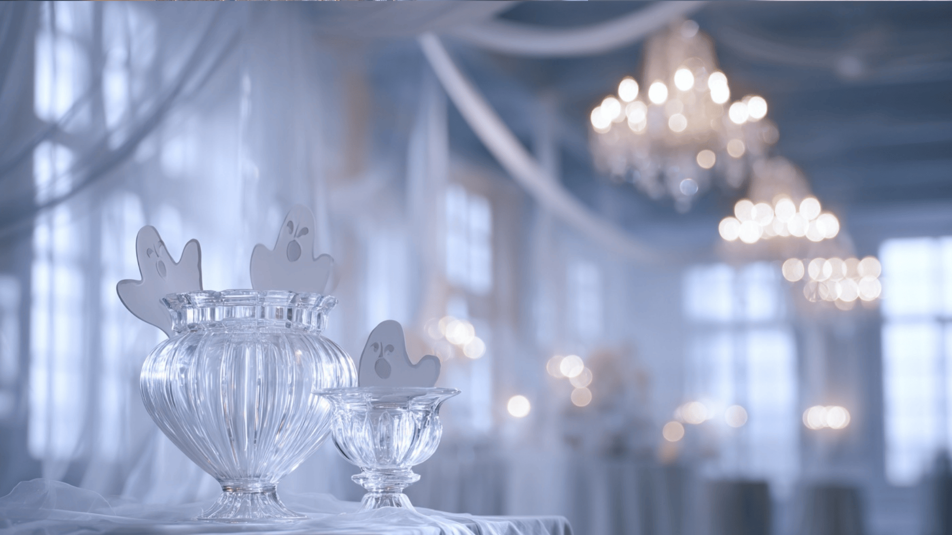 White Ghost Silhouettes & Glass Décor
