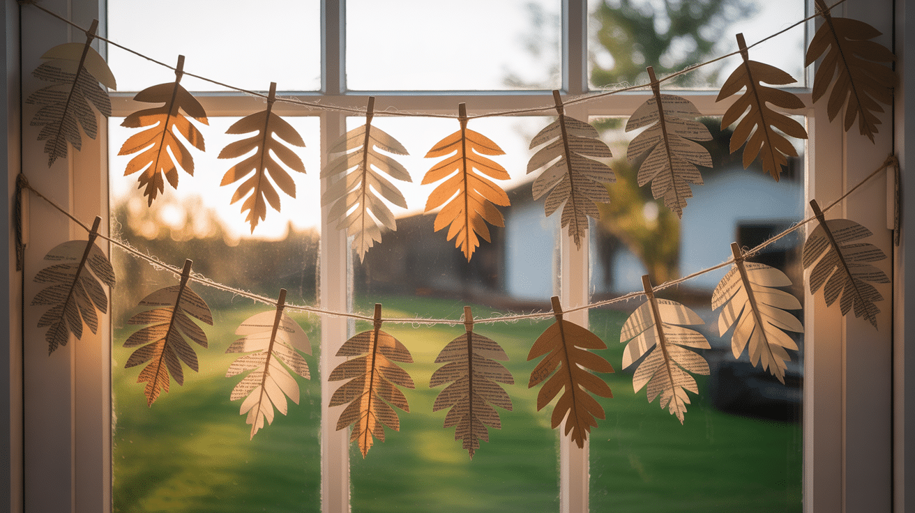 Book Page Leaf Garland