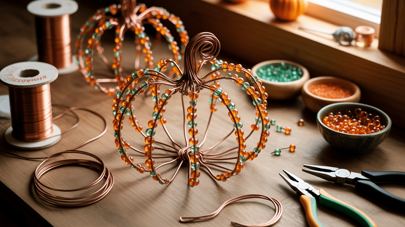 copper wire pumpkin
