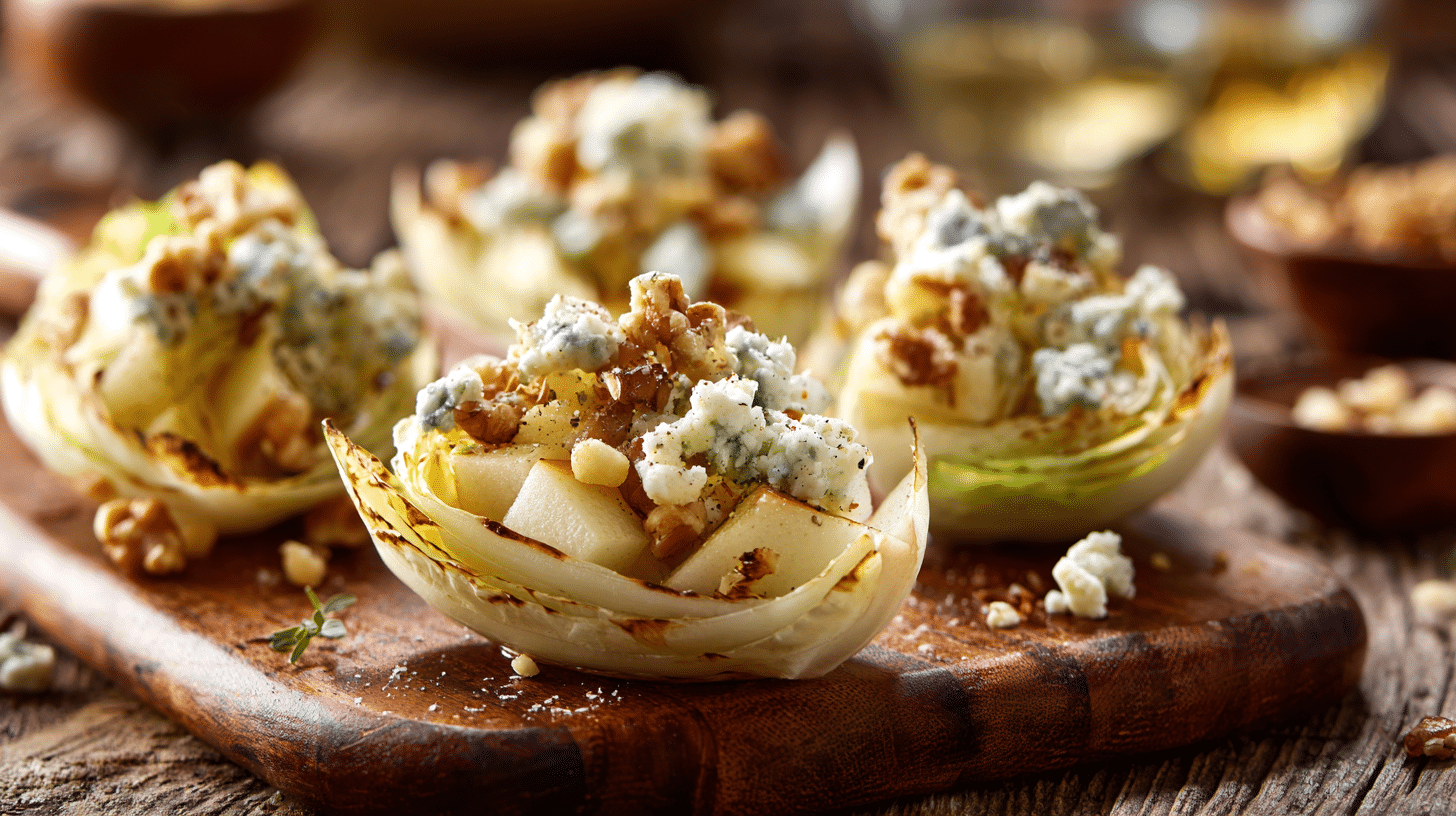 pear and gorgonzola cups