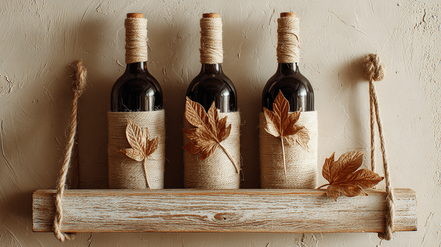 twine wrapped wine bottles