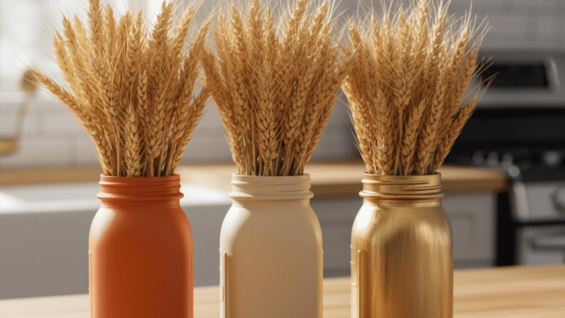 wheat stem mason jars