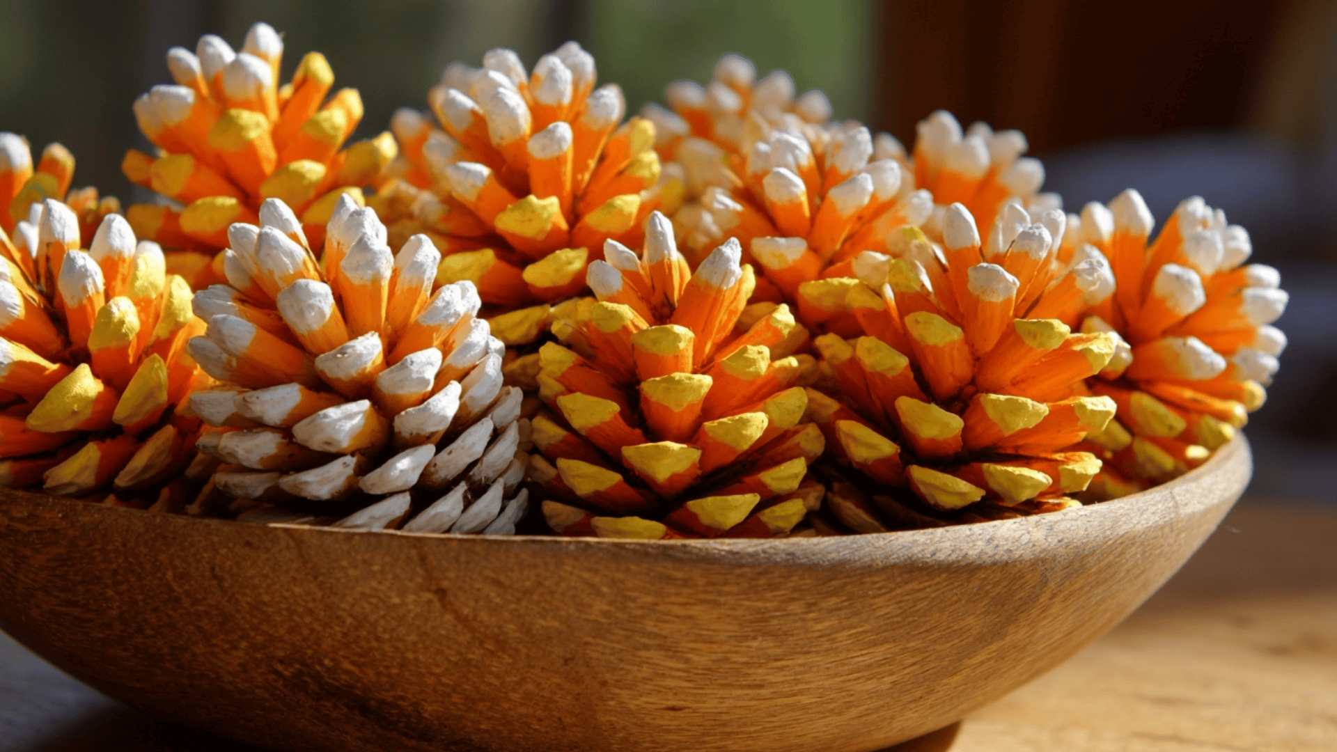 Candy Corn Pine Cones