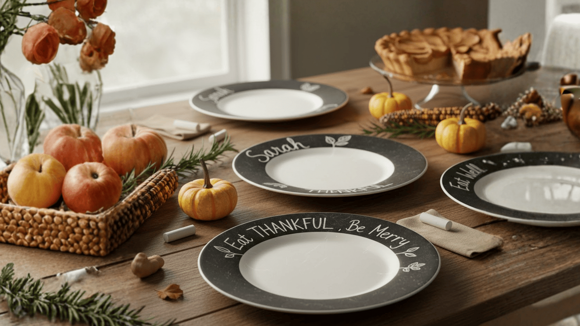 Chalkboard Rimmed Dinner Plates