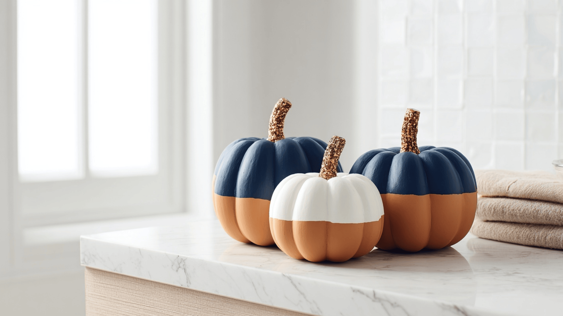 Color Blocked Foam Pumpkins