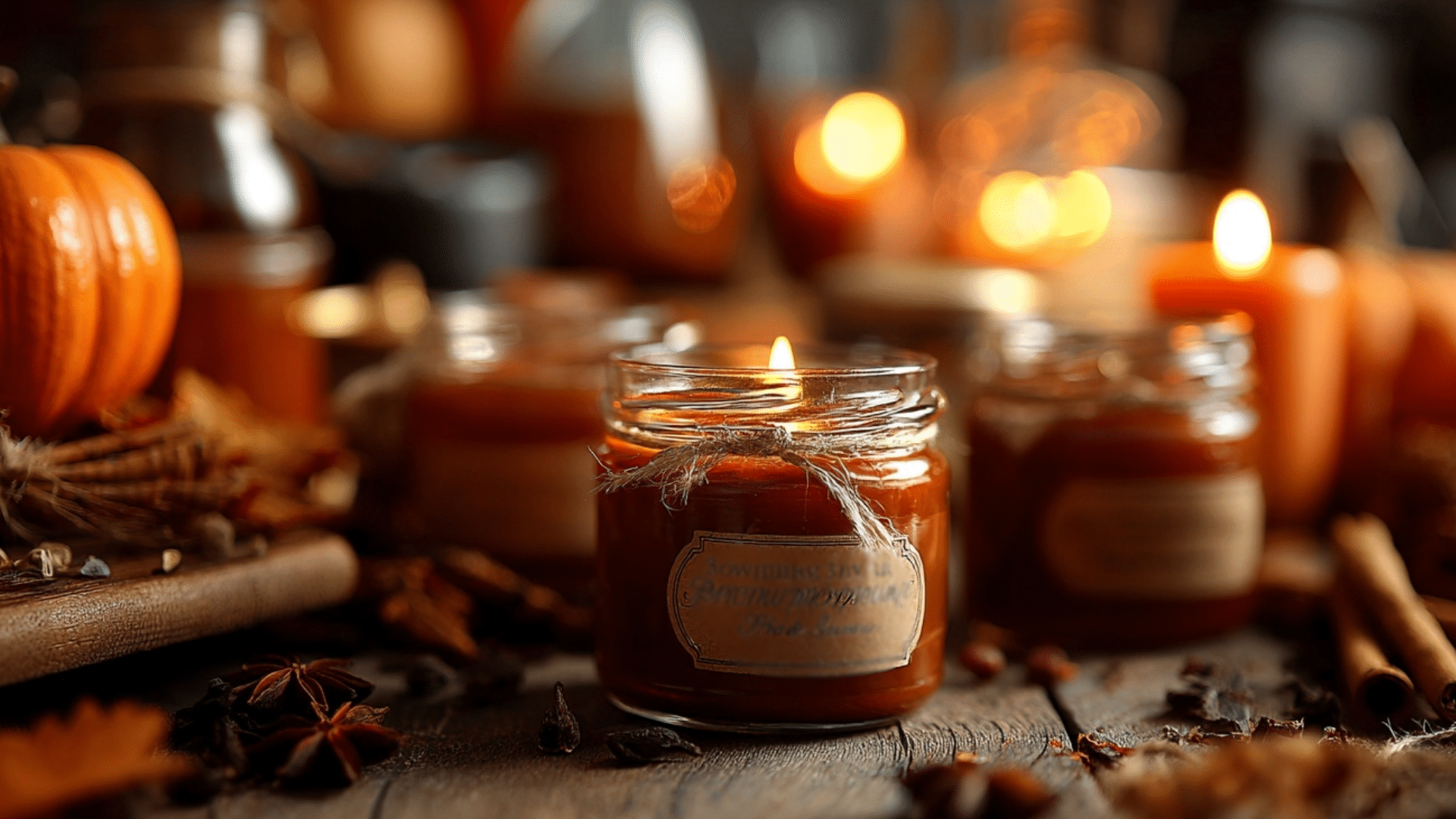 DIY Pumpkin-Spice Scented Candles