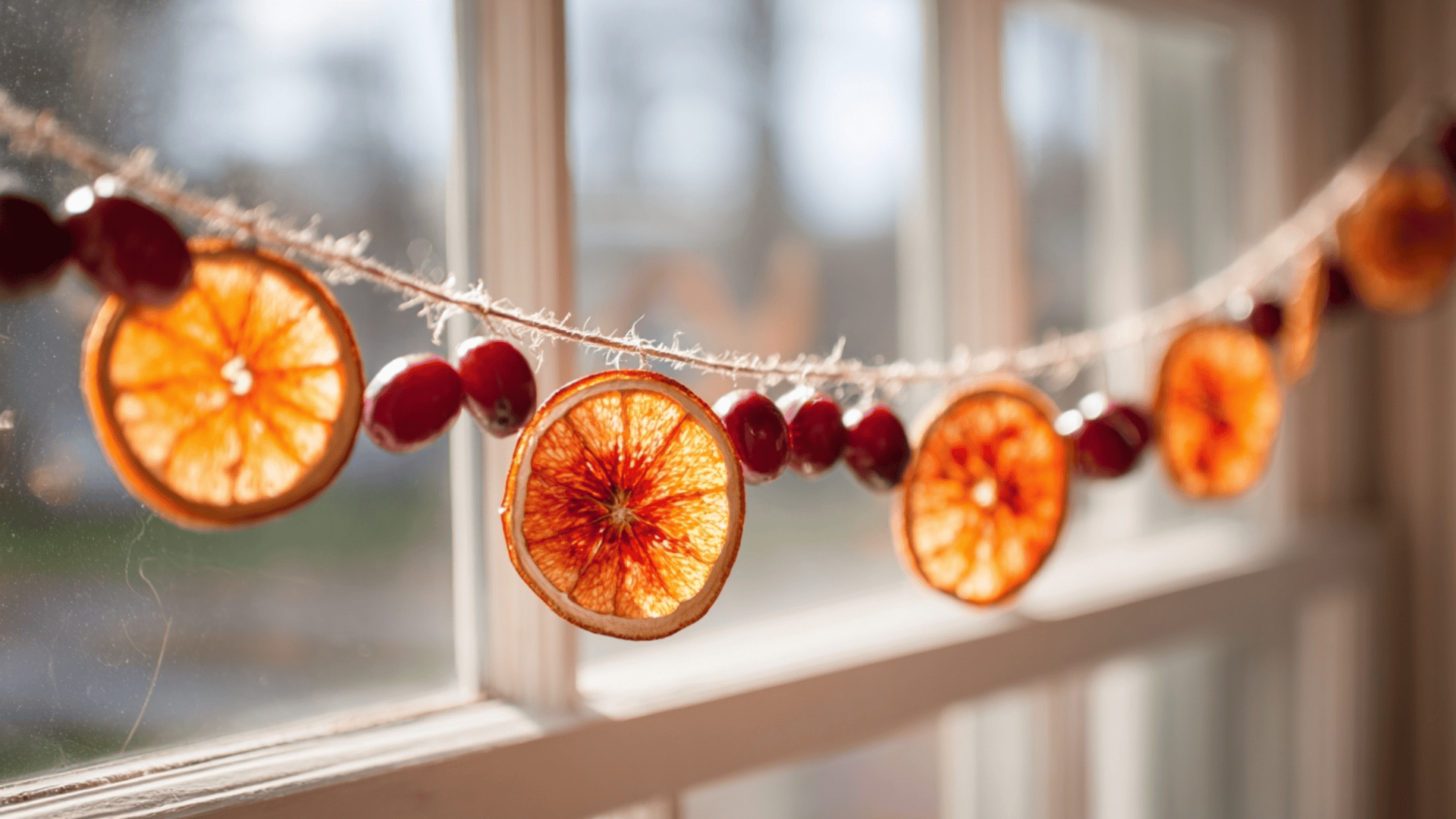 Dried Orange Garland with Cranberries