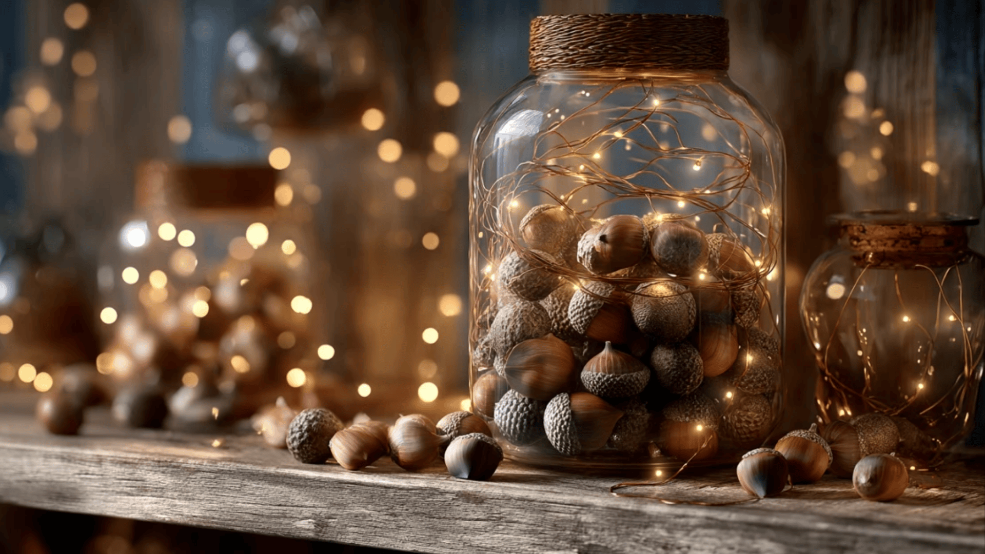 Fairy Light Acorn Jar