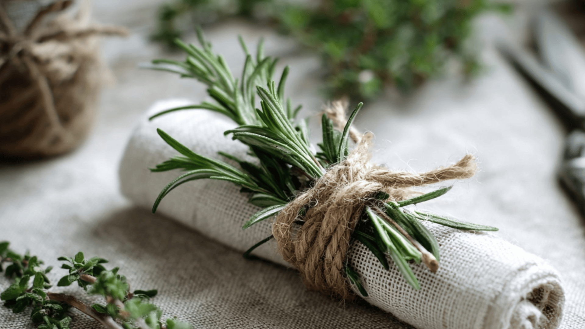 Herb-Tied Napkin Rings