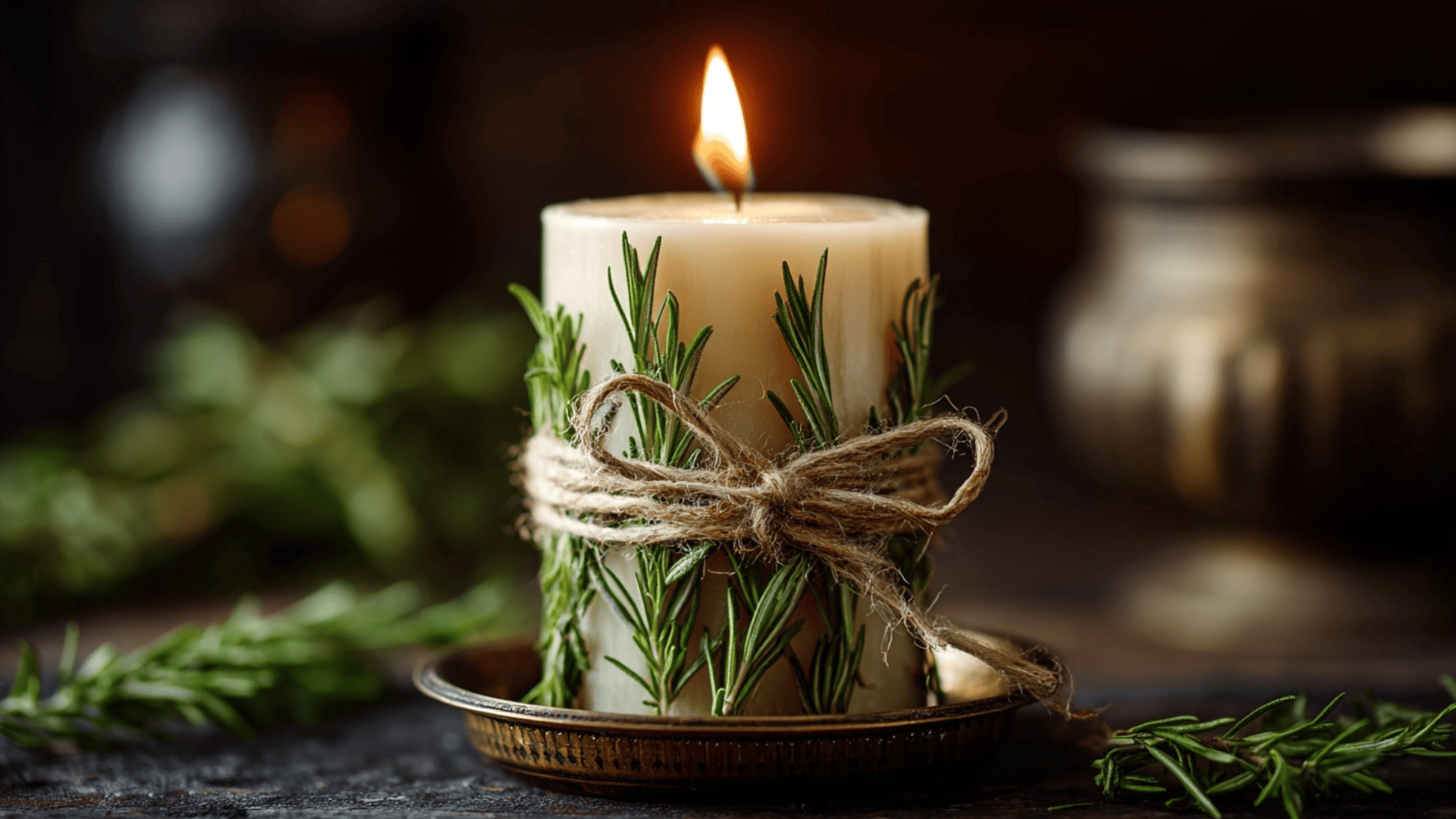 Herb Wrapped Candles