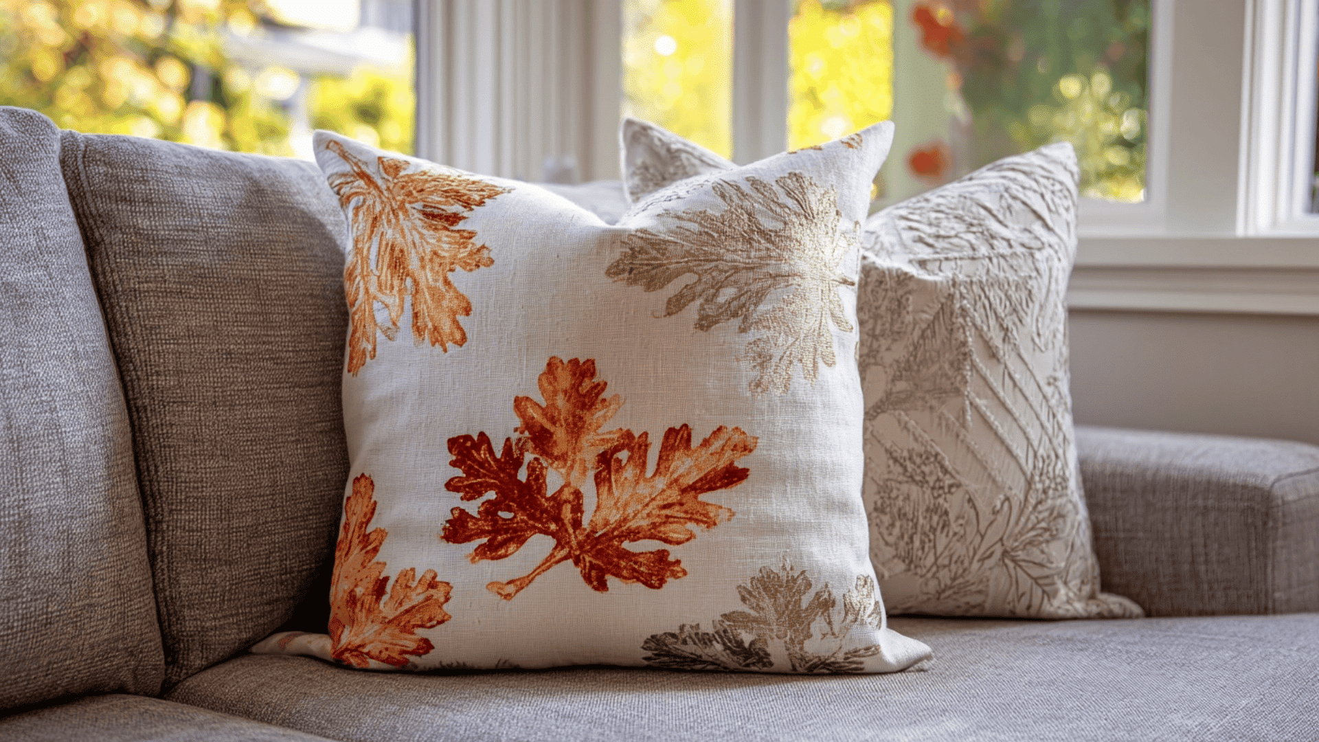 Leaf Print Throw Pillows