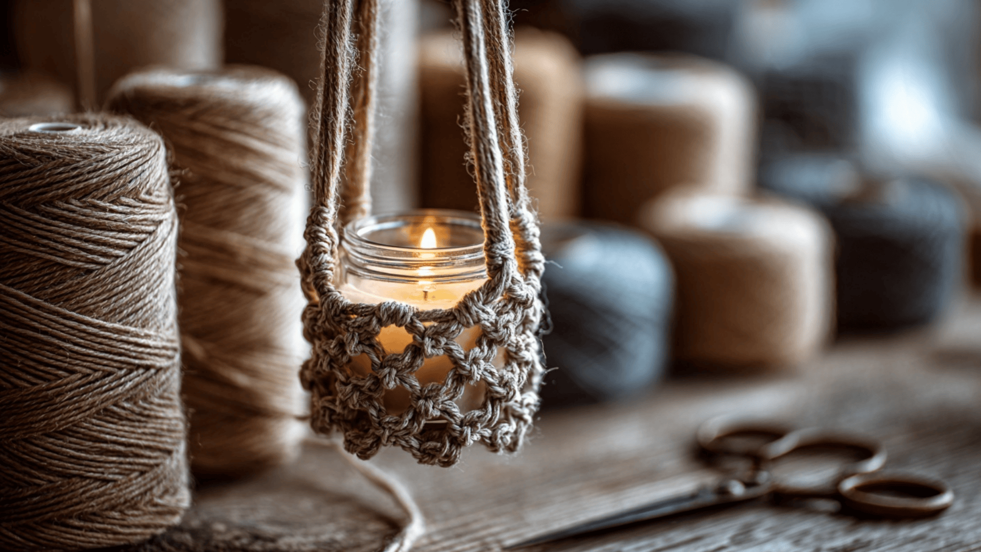 Macrame Candle Holder