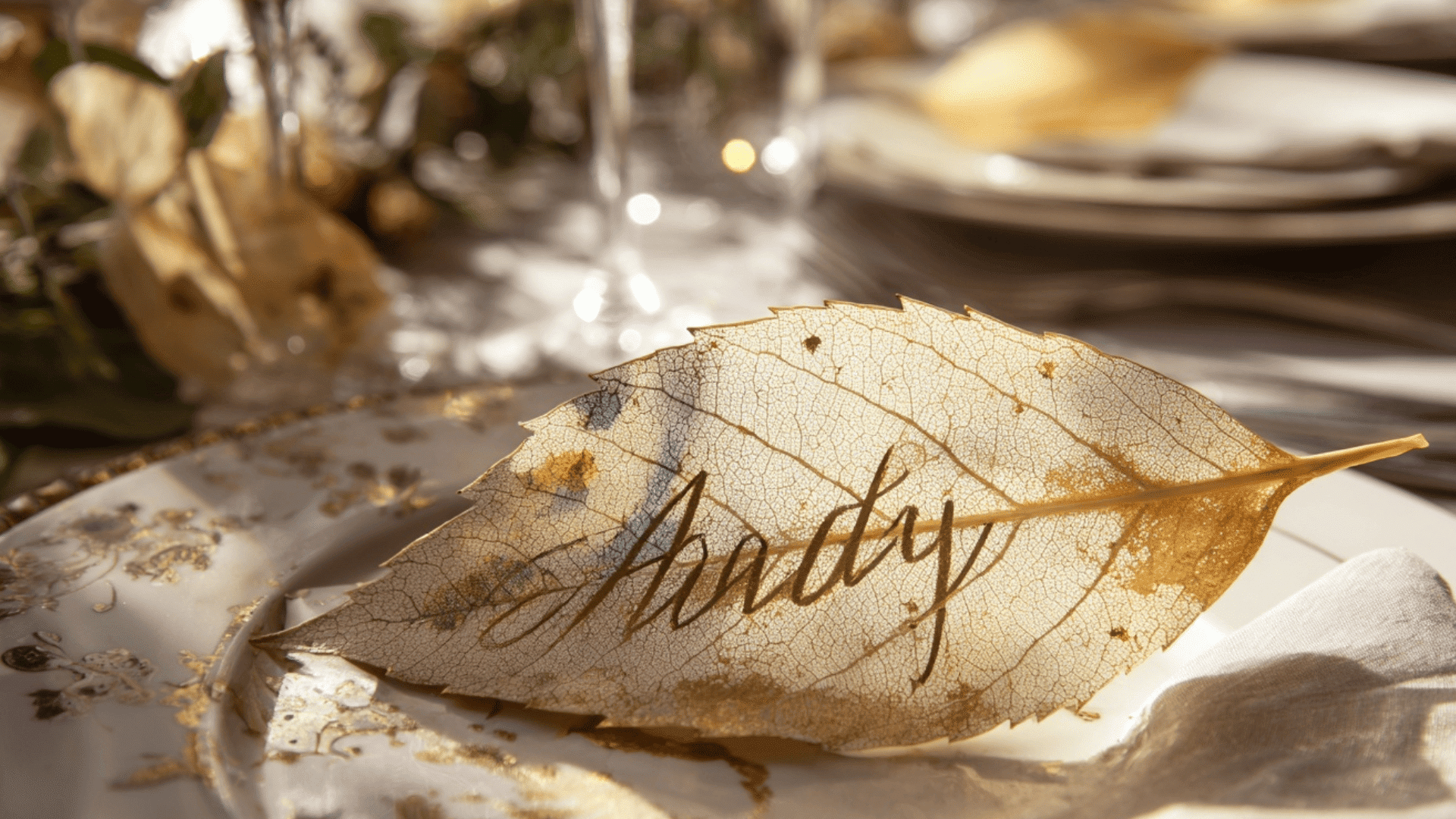 Personalized Leaf Place Cards